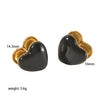 Wholesale Women's Doublesided Love Epoxy Rhinestone Heart Shape Stainless Steel 18K Goldplated Earrings