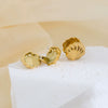 Wholesale Women's Doublesided Shell Stainless Steel 18K Gold Electroplated Earrings