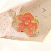 Wholesale Women's Dripping Oil Flower Stainless Steel Ring Hand Jewelry