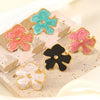 Wholesale Women's Dripping Oil Flower Stainless Steel Ring Hand Jewelry