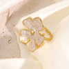 Wholesale Women's Dripping Oil Flower Stainless Steel Ring Hand Jewelry