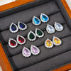 Wholesale Women's Drop Shape Copper Zircon Micropaved Leaf Pattern Electroplated Earrings