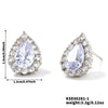 Wholesale Women's Drop Shape Copper Zircon Micropaved Leaf Pattern Electroplated Earrings