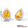 Wholesale Women's Drop Shape Copper Zircon Micropaved Leaf Pattern Electroplated Earrings