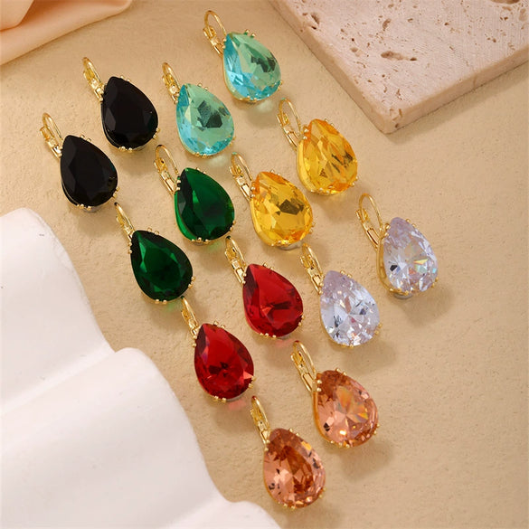 Wholesale Women's Dropshaped Copper Retro Printed Electroplated Light Luxury Style Ear Buckles For Autumn