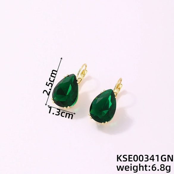 Wholesale Women's Dropshaped Copper Retro Printed Electroplated Light Luxury Style Ear Buckles For Autumn