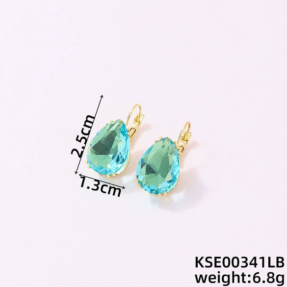 Wholesale Women's Dropshaped Copper Retro Printed Electroplated Light Luxury Style Ear Buckles For Autumn