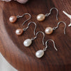 Wholesale Women's Dropshaped 925 Silver Natural Freshwater Pearl Minimalist Earrings Set With Pearls