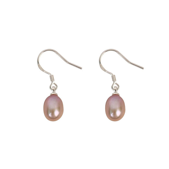 Wholesale Women's Dropshaped 925 Silver Natural Freshwater Pearl Minimalist Earrings Set With Pearls