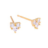 Wholesale Women's Earrings Copper Plated With Real Gold Geometric Heart Shape Zircon Micro Inlay Trendy Retro Light Luxury
