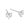 Wholesale Women's Earrings Copper Plated With Real Gold Geometric Heart Shape Zircon Micro Inlay Trendy Retro Light Luxury