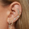 Wholesale Women's Earrings Copper Plated With Real Gold Geometric Heart Shape Zircon Micro Inlay Trendy Retro Light Luxury