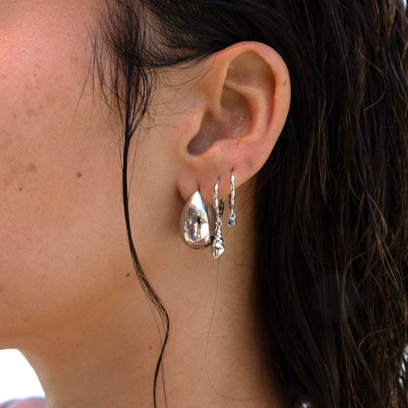 Wholesale Women's Earrings Silver Needle Copper Water Drop Ushaped Geometric Electroplated