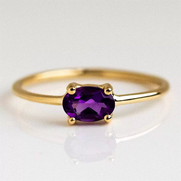 Wholesale Women's Eggshaped Colorful Diamond Zircon Ring Goldplated Brass Jewelry