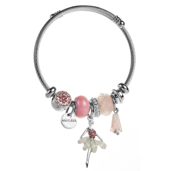 Wholesale Women's Electroplated Alloy And Stainless Steel Butterfly And Bear Pattern Bracelet