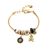Wholesale Women's Electroplated Alloy Bracelet With Lucky Beads And Bear Pendant