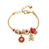 Wholesale Women's Electroplated Alloy Bracelet With Lucky Beads And Bear Pendant