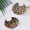 Wholesale Women's Electroplated Alloy Geometric Leopard Print Circular Earrings