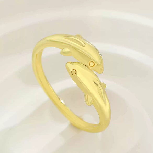 Wholesale Women's Electroplated Environmentally Friendly Copper Animal Shape Manta Ray Open Ring Accessories