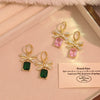 Wholesale Women's Electroplated Environmentally Friendly Copper Bow Tie Micropaved Zircon Earrings