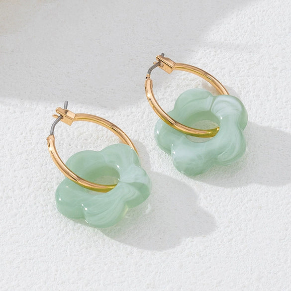 Wholesale Women's Electroplated Geometric Acrylic And Resin Earrings