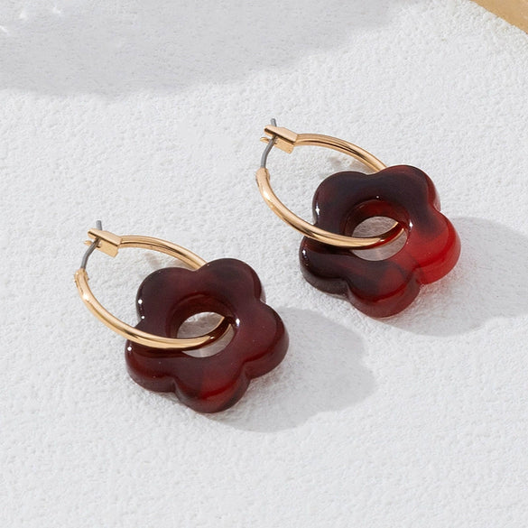 Wholesale Women's Electroplated Geometric Acrylic And Resin Earrings