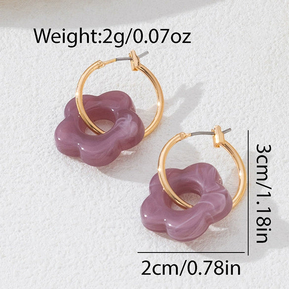 Wholesale Women's Electroplated Geometric Acrylic And Resin Earrings