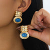 Wholesale Women's Electroplated Geometric Alloy Earrings French Retro Style