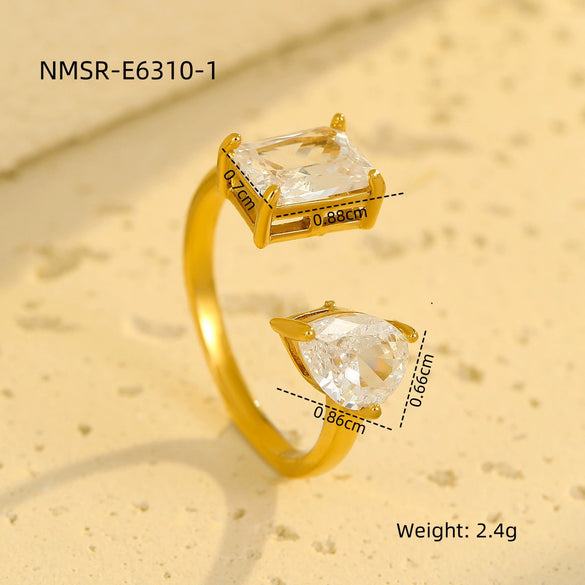 Wholesale Women's Electroplated Geometric Drop Shape Stainless Steel Jewelry Earrings Bracelets Rings