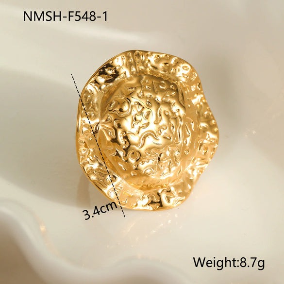 Wholesale Women's Electroplated Geometric Drop Shape Stainless Steel Jewelry Earrings Bracelets Rings