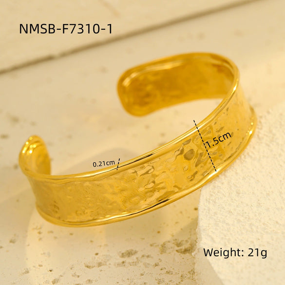 Wholesale Women's Electroplated Geometric Drop Shape Stainless Steel Jewelry Earrings Bracelets Rings