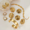 Wholesale Women's Electroplated Geometric Drop Shape Stainless Steel Jewelry Earrings Bracelets Rings