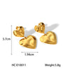 Wholesale Women's Electroplated Geometric Heart And Peach Heart Stainless Steel Earrings