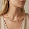 Wholesale Women's Electroplated Geometric Heartshaped Hollow Design Stainless Steel And Motherofpearl Pendant Necklace With Calendering Chain