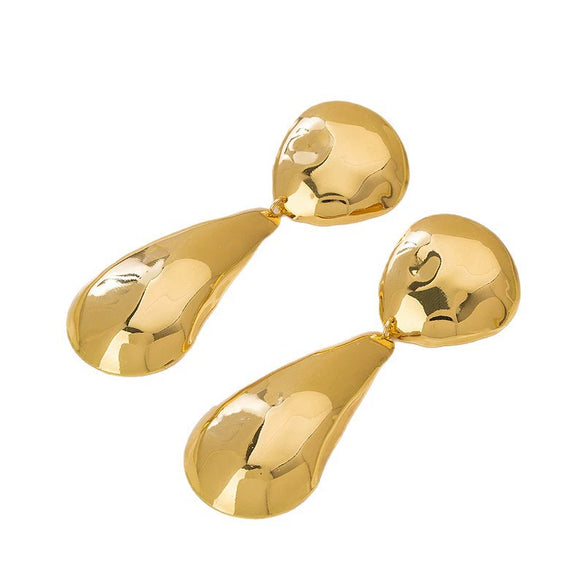 Wholesale Women's Electroplated Geometric Metal Alloy Water Drop Oval And Round Earrings Accessories