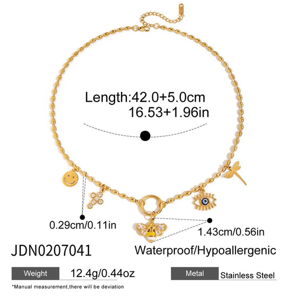 Wholesale Women's Electroplated Geometric Stainless Steel And Titanium Steel Necklace Regular Chain Sweater Chain Accessories