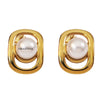 Wholesale Women's Electroplated Geometric Stainless Steel Bead Earrings Light Luxury Jewelry