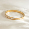 Wholesale Women's Electroplated Geometric Stainless Steel Classic Full Diamond Bracelet In Ins Style