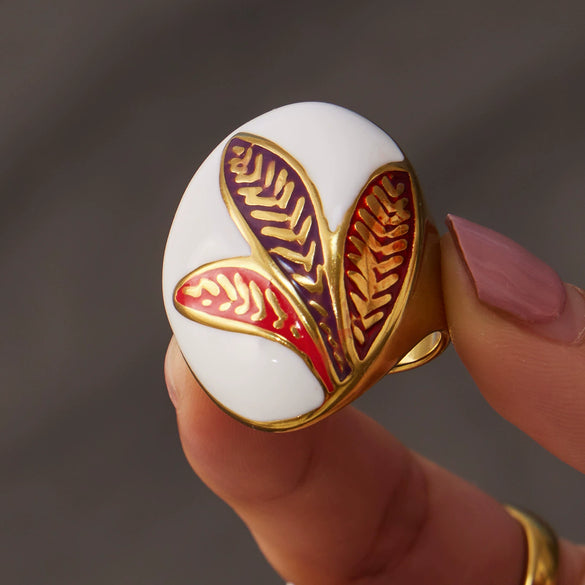 Wholesale Women's Electroplated Geometric Stainless Steel Ring With Zircon And Pearl Inlay In Vintage Light Luxury Style