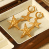 Wholesale Women's Electroplated Geometric Starfish Stainless Steel Earrings
