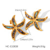 Wholesale Women's Electroplated Geometric Starfish Stainless Steel Earrings