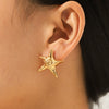 Wholesale Women's Electroplated Geometric Starfish Stainless Steel Earrings