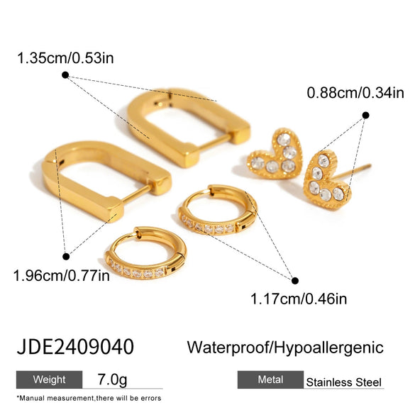 Wholesale Women's Electroplated Geometric Ushape Stainless Steel Earrings