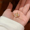 Wholesale Women's Electroplated Gold Inlaid With Zircon Animal Zodiac Heart Geometric Shape Copper Ring