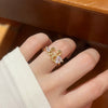 Wholesale Women's Electroplated Gold Inlaid With Zircon Animal Zodiac Heart Geometric Shape Copper Ring