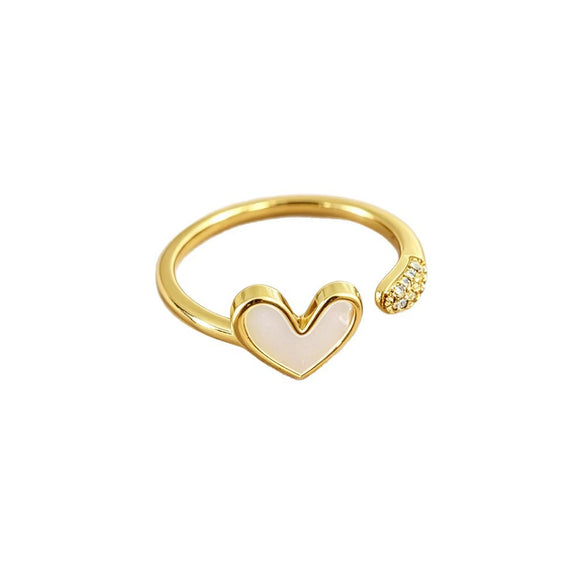 Wholesale Women's Electroplated Gold Inlaid With Zircon Heartshaped Geometric Animal Zodiac Copper Ring Jewelry