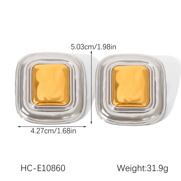 Wholesale Women's Electroplated Irregular Geometric Stainless Steel Earrings