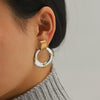 Wholesale Women's Electroplated Irregular Geometric Stainless Steel Earrings