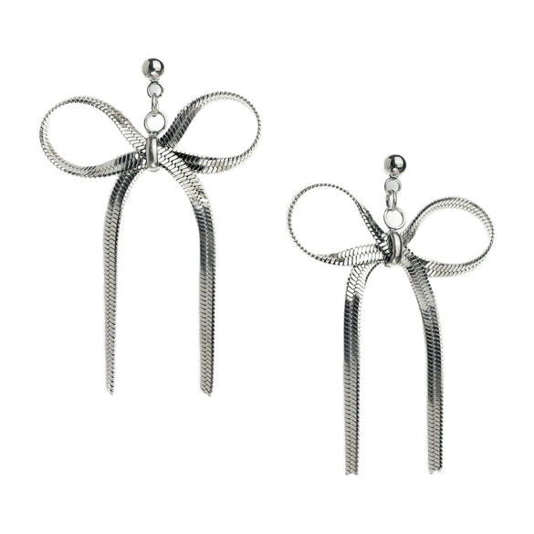 Wholesale Women's Electroplated Real Gold Bow Earrings Made Of Titanium Steel And Stainless Steel