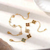 Wholesale Women's Electroplated Stainless Steel And Titanium Steel Bracelet With Flower Four Leaf Clover Heart Patterns